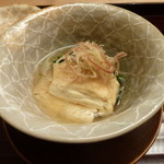 天神橋 青木 - 湯葉、ホウレンソウの煮物