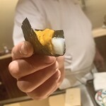 味あら井 - 雲丹烏賊海苔巻き