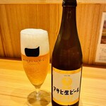 博多食堂 いっかく - 瓶ビール413円×1本、喉が潤う。通常なら825円。