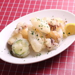 Squid and zucchini fritto