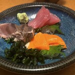 青森の旬菜旬魚とおばんざい 九十九 - 鮮魚3点盛り