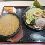 Sapporo Ebimensha - 濃厚豚骨伊勢海老つけ麺上　1,350円  ＋　ランチザンギ(２個)　250円