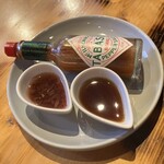 福島 牡蠣と肉たらし ビストロKAI - 牡蠣ポン酢、エシャロットと赤ワインビネガー