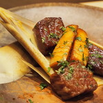 割烹さいお - 黒毛和牛と筍の木の芽焼き