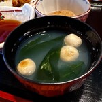 恩 - 豚ロース天ぷら定食(\1,000)　しじみの吸い物