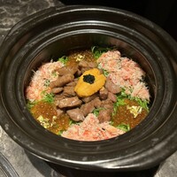 北新地焼肉 きらく - 本日の和牛釜飯ご飯