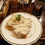 珈琲店 スパニョラ - モンブラン・トースト, アイスコーヒー