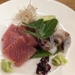 割烹 市川 - お造りは本鮪と鳥貝をお願いしました。