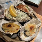 釜飯酔心 - 焼牡蠣4種食べ比べ