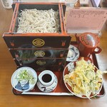 Sobadokoro Kafuku - 盛りそば4枚と天ぷら盛り合わせセット