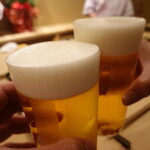 すし処 睦月 - 生ビールでかんぱ～い♪