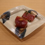 すし処 睦月 - 和歌山のケンケン鰹、からしと生姜で食べ比べ