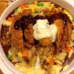 インドカレーハウス - ミンチカツ付きベークドカレーのアップ