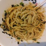 麺屋こころ - 台湾まぜそば930円、麺を混ぜた状態(2024.4.14)