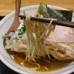 Temmeinashi - 麺はパツパツな細ストレート。ザクザク食感で一番苦手（笑）