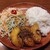 びっくりドンキー - 料理写真:パインバーグディッシュ ライス、サラダ大盛