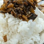 白龍ラーメン - 辛子高菜をスタンバイ