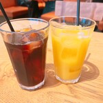 アイビアー ル サン パーム - セットドリンク、アイスコーヒー、オレンジ