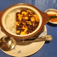 中国四川料理 桃花源 - 桃花源麺セットの四川麻婆丼