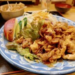 244790408 - サラダ、きゅうり、りんごが載っています。（2024.4 byジプシーくん）