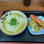 讃岐うどん いわい - ひやひや中　紅生姜天　舞茸天