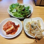 Yakiniku Kankoku Ryourikorabo - サラダ、キムチ、日替わりおかず