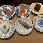 廻鮮寿司 塩釜港 - マグロと炙りトロ食べて写真撮ってないのに気付くorz