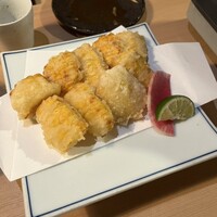 藁焼きと水炊き 葵 - とうもろこしの天ぷら