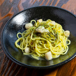 ☆ Aglio e olio with small shrimp and mustard greens