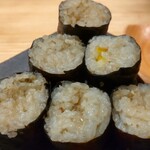 Sushi Kaki Kitasenju Sushi Ebisu - エビカニ合戦の下にはカニ味噌巻きが鎮座！！