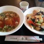香蘭 - 中華丼とワンタンスープ