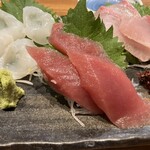 大衆酒場 竹うち - おまかせ3品盛⭐︎活たこ、まぐろ、ひらまさ