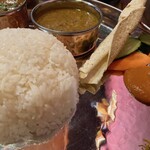 PURPLE HAZE - ネパリカナセットのライス、パパド