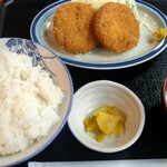 味処平和 - メンチカツ定食¥600