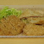 辻肉店 - 豚カツ、ハムカツ、烏賊フライの盛り合わせ