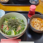 帯広 そば処 カブト - 料理写真:KABUTO（ピリ辛肉つけそば）