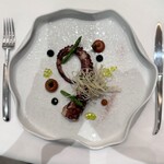 CHIADO - oasted octopus, miso romsco, baby asparagus