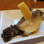 酒房しんせん - 蝦夷あわびと筍とししゃもの甘露煮