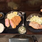 キセキ食堂 上尾店 - キセキ食堂(埼玉県上尾市本町)キセキ定食(カツ)1,000円・ろーすステーキ(180g)単品 650円