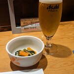 Nodoguro Nihonkai - クーポン特典のグラス生ビールとお通し