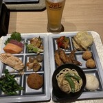 斉木別館 - 夕食　かにはモナカで中はかにのにぎり寿司です