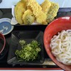 Nanashino Udon - 冷しざるうどん(中麺)＝650円
                盛合せ天ぷら＝600円