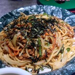 ほびーい喫茶店 -  納豆スパゲッティ 700円(税込)。