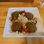 THE SHIP - ●ファラフェル (4個)　690円
      ひよこ豆のクロケット、フムス、 ガーリックヨーグルト、ザアタルスパイス
      
      ■ファラフェルとは
      中東発祥の伝統的なヘルシーフードです