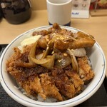 Katsuya - トンテキとチキンカツの合盛丼@869