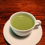 Sabou Tenjousajiki - モーニング(1,540円)のスープ(ほうれん草)