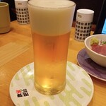 回転寿司 羽田市場 - グラス生ビール