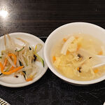 中華料理 菜香菜 - 菜香菜 日本橋店 ランチ定食に付くモヤシナムルと溶き玉子スープ