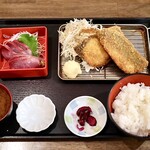 Sakanayama Honjou - ブリカツとアジフライ盛り