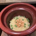 Kentan Horibe - 桜海老と筍のご飯 うすい豆入り
